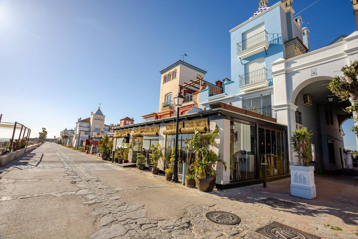 Vista del restaurante Amarola en Puerto Sherry